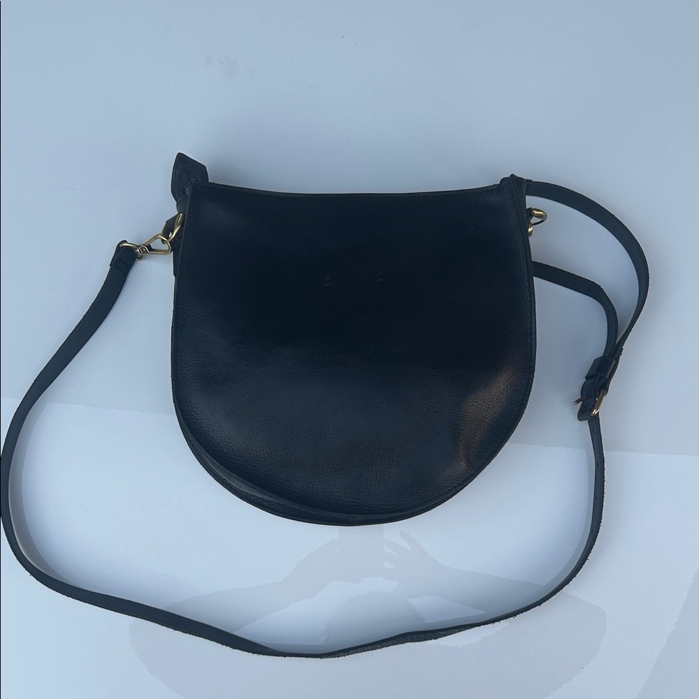 Madewell by J. Crew, Elegant Black Leather Crossbody Bag